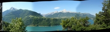 Panorama sur la route vers Ancelle, le lac de ?