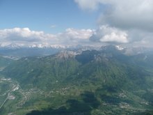 Les dents de Lanffon et la Dent de Cruet en arrivant d'Annecy.