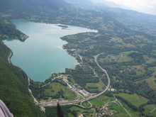 l'atterro d'Aiguebelette est au bout de la pointe.