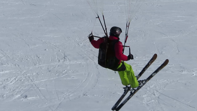 Ride du Plomb, juste avant le contact sur la neige