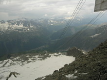 Vue de l'arriv&eacute;e du t&eacute;l&eacute; des Grds Montets