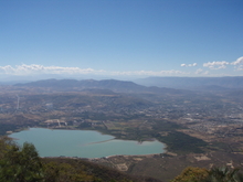 decollage, vue sur le lac d'Iguala