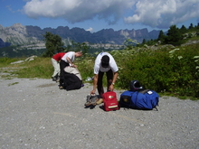 On arrive au terminus de la route sous le Serpaton