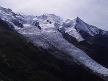 Je m'approche du glacier des Bossons