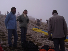 et les Crecerelles se concertent (Gilles, Lydie et Nicolas de dos)