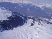 et nous filons d'abord vers la gauche de Courchevel 1850